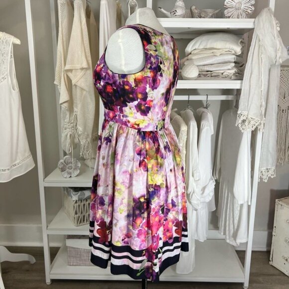 Women's Size 16 Liz Claiborne Floral Floral Fit-and-Flare A-Line Dress - Picture 15 of 16